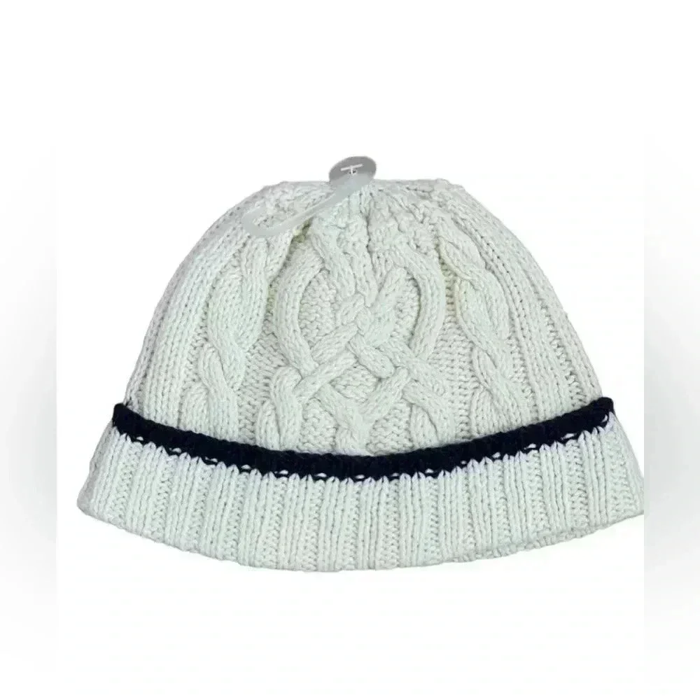 Baby Gap Toddler Knitted Ivory Lined Cotton Hat SZ 2-3T